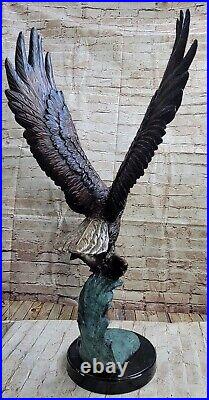 Handmade XL American Eagle Von Moigniez French Artist Bronze Statue