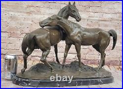 Heavy and Large Bronze Statue Two Loving Horses by P. J. Mene Hand Made Art NR Heavy and Large Bronze Statue Two Loving Horses by P. J. Mene Hand Made Art NR