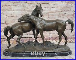 Heavy and Large Bronze Statue Two Loving Horses by P. J. Mene Hand Made Art NR Heavy and Large Bronze Statue Two Loving Horses by P. J. Mene Hand Made Art NR