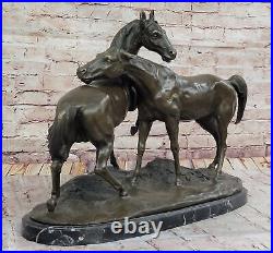 Heavy and Large Bronze Statue Two Loving Horses by P. J. Mene Hand Made Art NR Heavy and Large Bronze Statue Two Loving Horses by P. J. Mene Hand Made Art NR