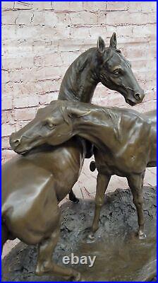 Heavy and Large Bronze Statue Two Loving Horses by P. J. Mene Hand Made Art NR Heavy and Large Bronze Statue Two Loving Horses by P. J. Mene Hand Made Art NR