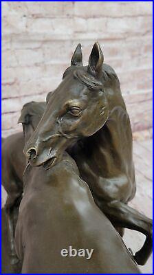 Heavy and Large Bronze Statue Two Loving Horses by P. J. Mene Hand Made Art NR Heavy and Large Bronze Statue Two Loving Horses by P. J. Mene Hand Made Art NR