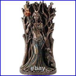 Hecate Hekate Greek Goddess of Magic with Torch and Dog Cold Cast Bronze Test