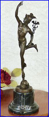 Hermes Bronze Figure Mercury Sculpture Mythology Statue Messenger of Gods Statue Antique