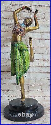 Hnd Made Multi Color Graceful Dancer Bronze Sculpture Hot Cast Figure Gift NR