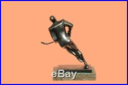 Hockey Sculpture Trophy Statue Hand Made Bronze FAST SAME DAY SHIPPING Sale Art