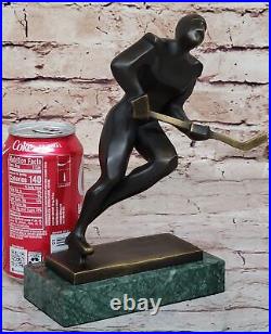 Hockey Sculpture Trophy Statue Hand Made Bronze FREE SAME DAY SHIPPING Sale