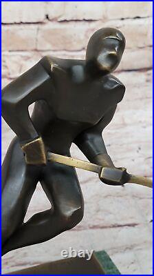 Hockey Sculpture Trophy Statue Hand Made Bronze FREE SAME DAY SHIPPING Sale