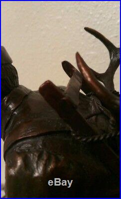 Horns, Cape & Model 70 #1/55 Cody Houston Bronze Statue Made for Winchester Read