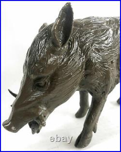 Hot Cast Bronze Hand Made Sculpture of Wild Boar Hog Pig Statue Farm Decorative
