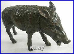 Hot Cast Bronze Hand Made Sculpture of Wild Boar Hog Pig Statue Figurine Farm