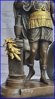 Hot Cast Gilt Bronze Roman Warrior Statue Hand Made Sword Shield Sculpture