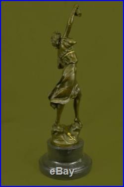 Hot Cast Gorgeous Roman Goddess Hand Made Genuine Bronze Sculpture Statue Decor