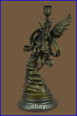 Hot Cast Hand Made Eros And Psyche Candle Holder Bronze Statue Mythical Figure