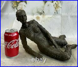 Hot Cast Hand Made Relaxed Woman By Dali Bronze Sculpture Statue Figurine Sale