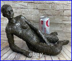 Hot Cast Hand Made Relaxed Woman By Dali Bronze Sculpture Statue Sale