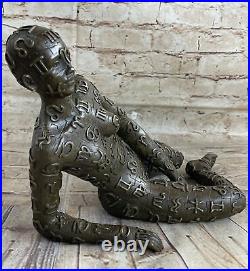 Hot Cast Hand Made Relaxed Woman By Dali Bronze Sculpture Statue Sale