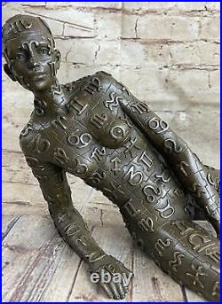 Hot Cast Hand Made Relaxed Woman By Dali Bronze Sculpture Statue Sale