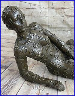 Hot Cast Hand Made Relaxed Woman By Dali Bronze Sculpture Statue Sale