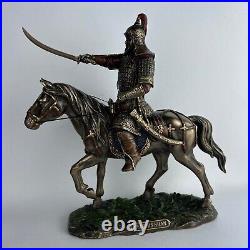 Huge Statue Figure Polystone Bronze Genghis Khan Home Decor Made in Italy Nice