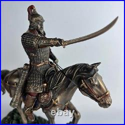 Huge Statue Figure Polystone Bronze Genghis Khan Home Decor Made in Italy Nice