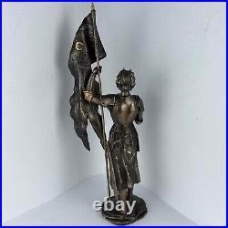 Huge Statue Joan of Arc Figure Polystone Bronze Home Decor Made in Italy