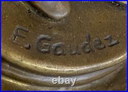 Italian Boy Fiddle Adrien Gaudez Bronze Statue Hand Made By Lost Wax Method Gift