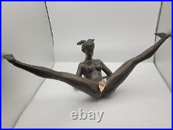 JB Deposee Bronze Female Nude Figure Lying Decorative Erotic Statue approx. 9x32cm