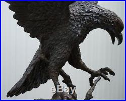 Jules Moigniez Huge 100cm Tall Solid Bronze 1860's Statue Of Eagle France Made