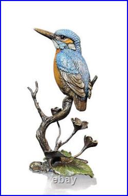 Kingfisher & Meadow Marsh Hand Painted Cast Bronze Metal by Keith Sherwin 1162