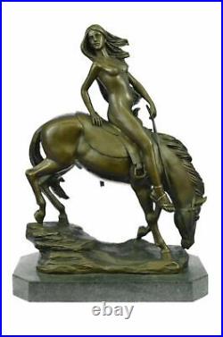 Lady Godiva on Her Horse Bronze Statue/Figurine Hand Made Nude Erotic Art