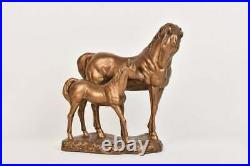 Large 15 Vintage Horse Mother & Baby Foal Statue Made by Austin Product