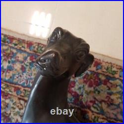 Large Bronze Dog Statue/Sculpture Four Legged Standing Dog Vintage