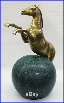 Large Bronze Marly Rearing Horse Figural Sculpture Hot Cast Hand Made Statue