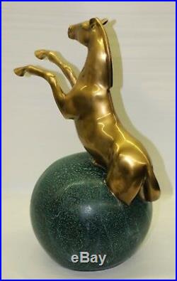 Large Bronze Marly Rearing Horse Figural Sculpture Hot Cast Hand Made Statue