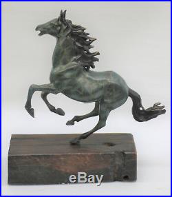 Large Bronze Marly Rearing Horse Figural Sculpture Hot Cast Hand Made Statue Art