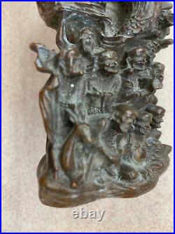 Large Chinese Bronze Hand Made 18Monks & Buddha Statue