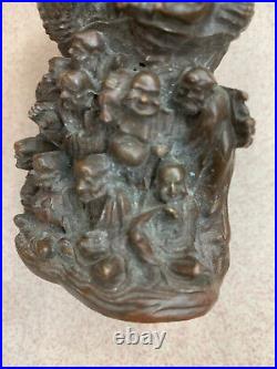 Large Chinese Bronze Hand Made 18Monks & Buddha Statue