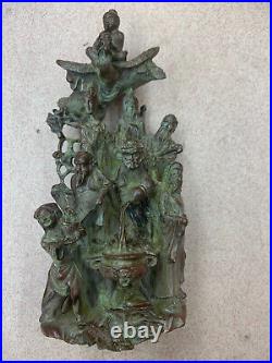 Large Chinese Bronze Hand Made 8 Legendary Figures FengShui Statue