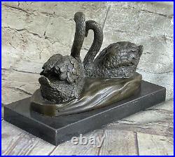 Large Decorative Molded Bronze Swan Goose Statue Hand Made Sculpture