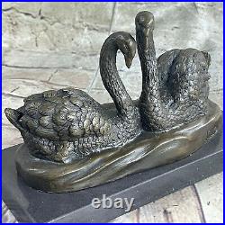 Large Decorative Molded Bronze Swan Goose Statue Hand Made Sculpture