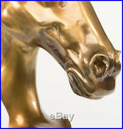 Large Hand Made Antique Bronze Stallion Horse Head Bust Statue 30 Tall Statue