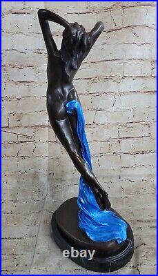 Large Signed Nude Lady Angel Bronze Statue Sculpture Hand Made Figurine Figure