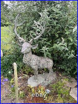 Large Standing Stag On Rock Very Proud? Made From Bronze Very Fine Detail