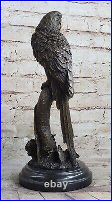 Large cast bronze statue of parrot on stand Hand Made Sculpture Figurine Figure