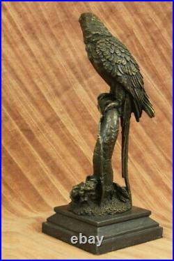 Large cast bronze statue of parrot on stand Hand Made Sculpture Figurine Figure