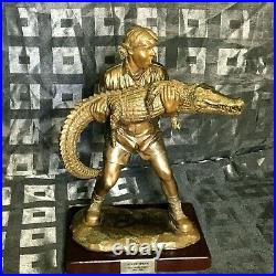 Limited Edition Steve Irwin & Crocodile Bronzed Statue 5000 Made Aussie Icon