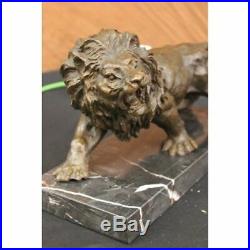 Lion Signed Statue By Bronze Barye Figurine Sculpture Hand Made Masterpiece Deal