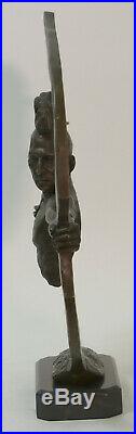 Lost WaX Method Hand Made Indian Archer Real Bronze Statue Figurine Home Figure