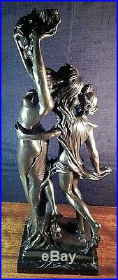Made in Spain, Bronze Romantic Figures. 19.5 Tall. Exquisite Detail & Patina